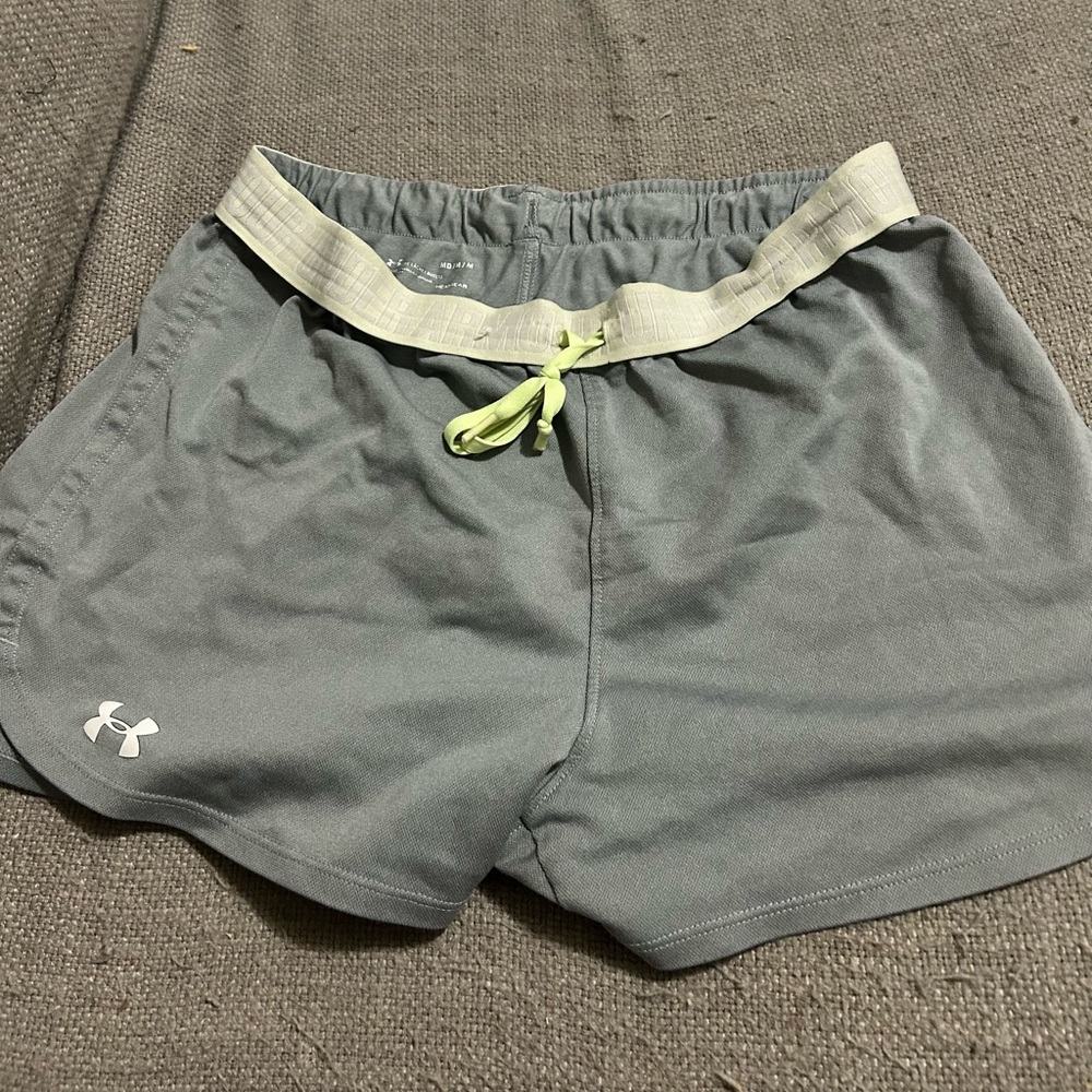 Under Armour Women's Athletic Shorts in Gray with Light Green Accents